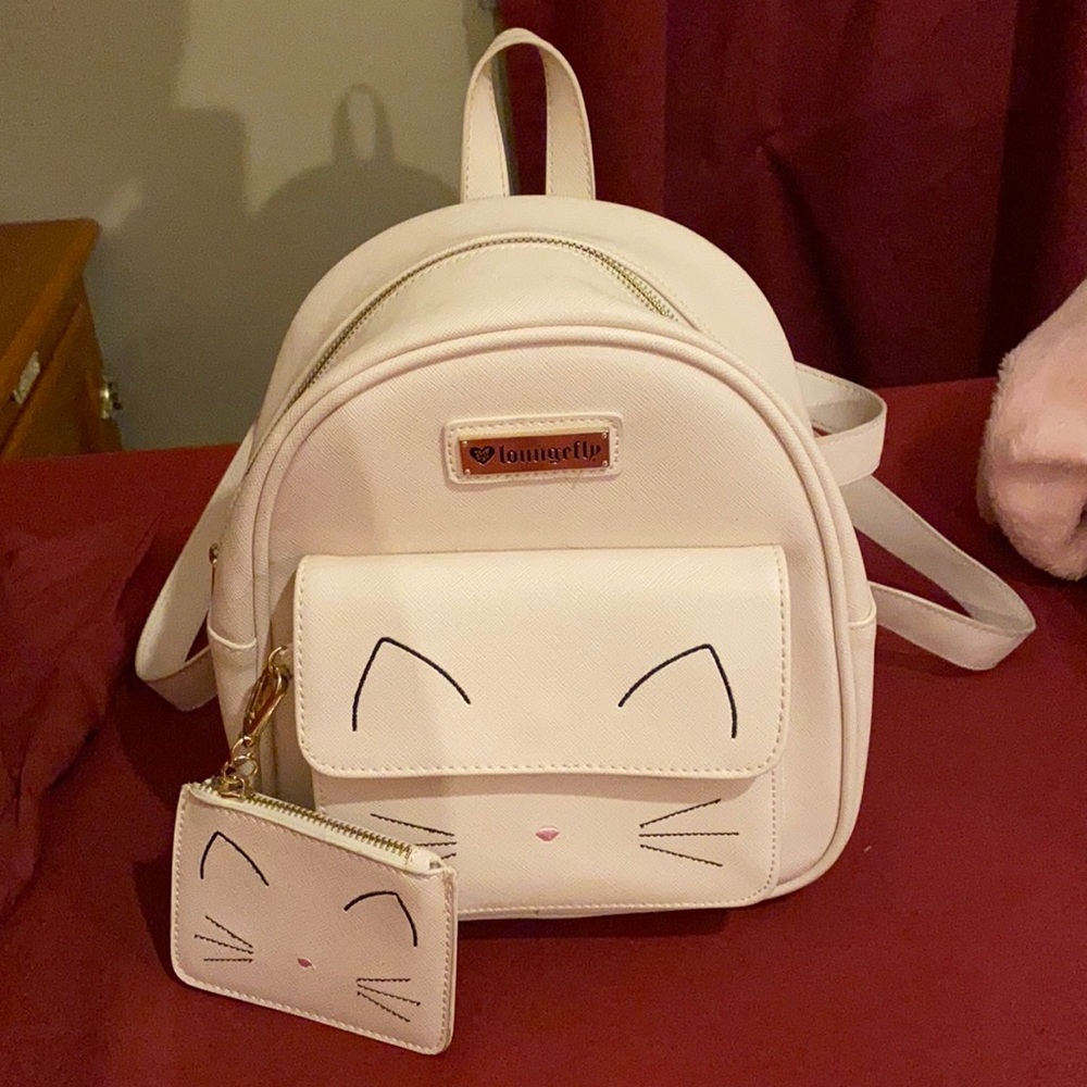 Loungefly Pink Cat Mini Backpack with Coin Purse